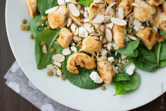 Chicken Salad with Lentils and Spinach