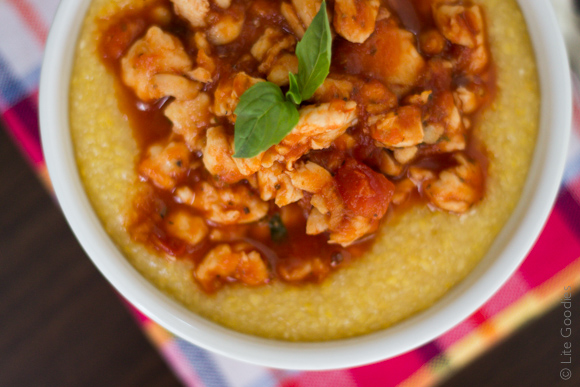 Creamy Polenta Recipe with Chicken Sauce