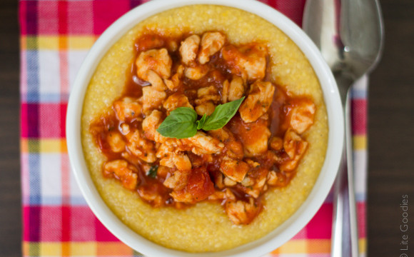 Soft Polenta Recipe with Chicken Sauce