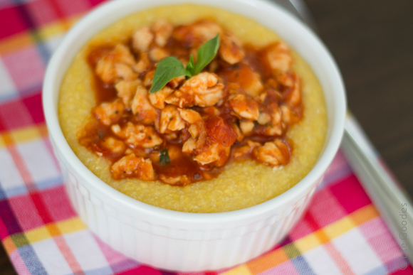 Creamy Polenta Recipe with Chicken Sauce